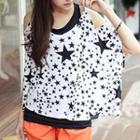 3/4-sleeve Shoulder Cut Out T-shirt