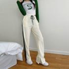 Contrast-trim Zip-hem Sweatpants
