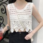 Set: Crochet Knit Vest + Tube Top
