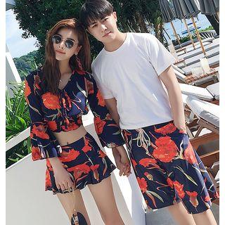 Couple Matching Floral Bikini / Swim Skirt / Top / Beach Shorts