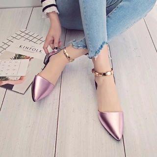 Ankle-strap Patent Pointy Flats