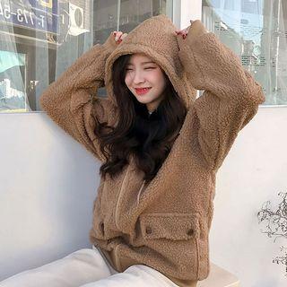 Flap-pocket Fleece Hoodie