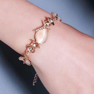 Cat Eye Stone Bracelet 10655 - 01 - Rose Gold - One Size