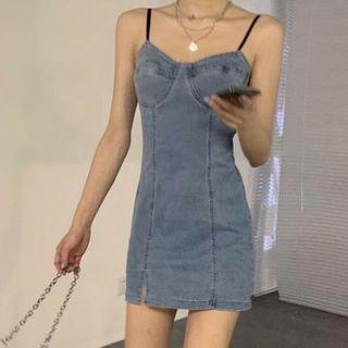 Denim Sleeveless Silt Dress