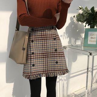 Duttoned Front Skirt