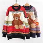 Bear Applique Pattern Sweater