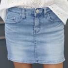 Inset Inner Shorts Mini Denim Skirt