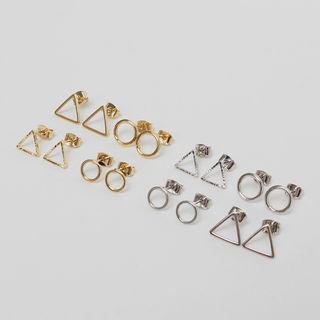 Geo Ear Stud Set Of 8