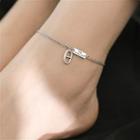 925 Sterling Silver Anklet 925silver Square Anklet - One Size