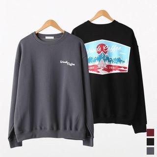 Brushed-fleece Lined Printed Oversized Sweatshirt