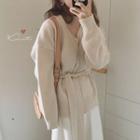 V-neck Tie Waist Cardigan
