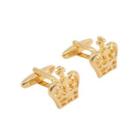 Elegant High-grade Plated Gold Hollow Crown Cufflinks Golden - One Size