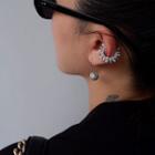 Rhinestone Earring / Faux Pearl Ear Cuff