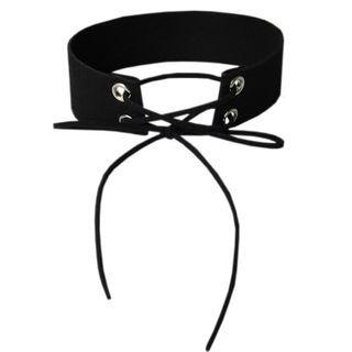 Lace Up Faux Suede Choker