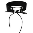 Lace Up Faux Suede Choker