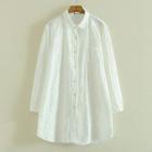 Long-sleeve Embroidered Long Shirt