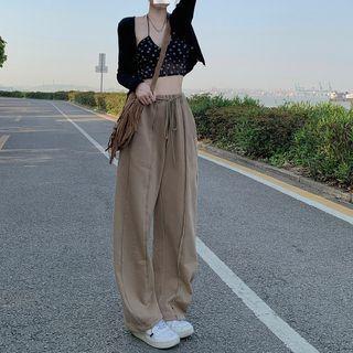 Halter Floral Cropped Camisole Top / Cardigan / Wide Leg Pants