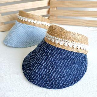 Denim Panel Braided Visor