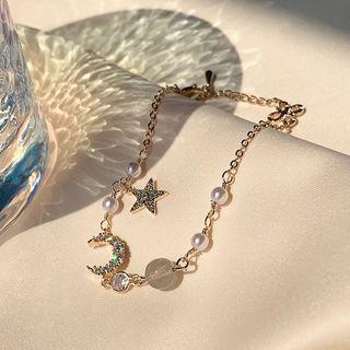 Moon Pendant Bracelet Gold - One Size