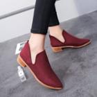 Pointed Low-heel Ankle Boots