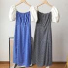 Short Sleeve Square Neck Print Dress