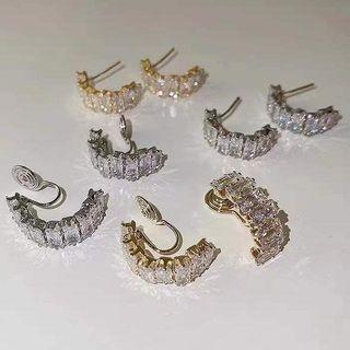 Rhinestone Clip-on Earring / Stud Earring