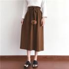 Bobble Pleated Midi Skirt