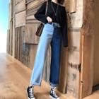 High-waist Asymmetric Wide-leg Jeans