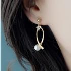 S925 Silver Faux-pearl Dangle Earring 1 Pair - One Size