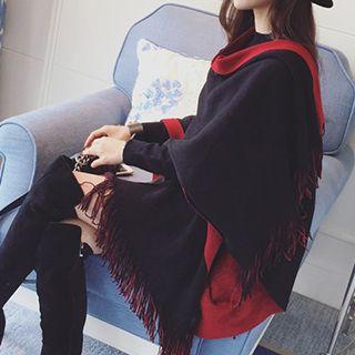 Fringed Knit Cape