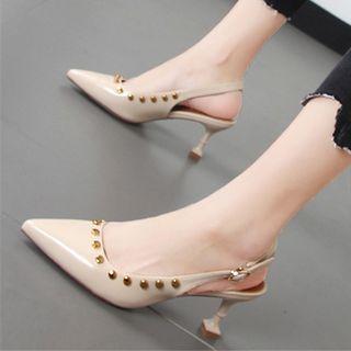 Studded Slingback Pumps