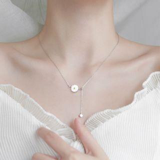 925 Sterling Silver Shell Disc Pendant Necklace As Shown In Figure - One Size