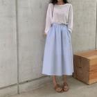 Stripe Seersucker Full Skirt Blue - One Size