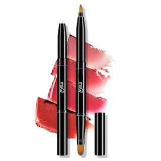 Dual Head Lip Makeup Brush Black - One Size