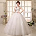 Embellished V-neck Wedding Ball Gown