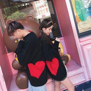 Couple Matching Color Block Heart Sweater