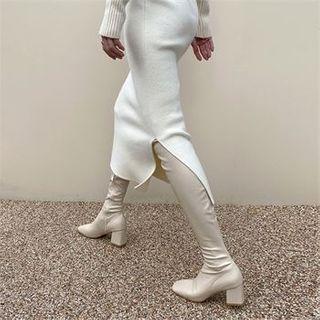 Zip-detail Slim Knee-high Boots