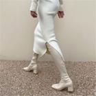 Zip-detail Slim Knee-high Boots