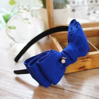 Fabric Bow Headband 01# - Sapphire Blue - One Size