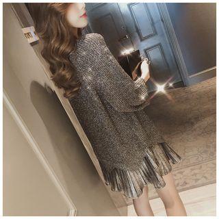 Set: 3/4-sleeve Glitter Top + Slipdress