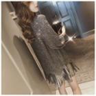 Set: 3/4-sleeve Glitter Top + Slipdress