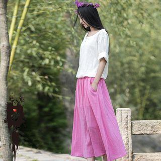 Short-sleeve Top / Plain Skirt