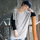 Paneled Long Knit Top