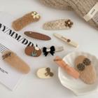 Set Of 10: Hair Clip Set Of 10 - 01 - Black & Brown & Off-white - One Size