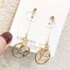 Alloy Rhinestone Faux Pearl Star Dangle Earring 1 Pair - Gold - One Size