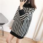 Striped Long Sweater Stripes - Black & White - One Size