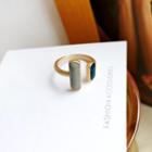 Alloy Open Ring 1pc - Gold & Black & Light Gray - One Size