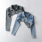 Washed Denim Bolero Jacket