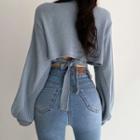 Bow-back Sweater Grayish Blue - One Size
