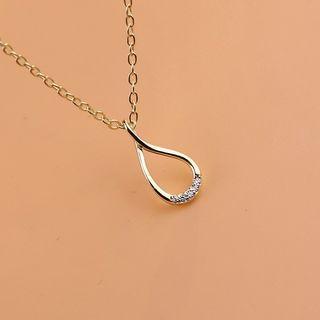 Rhinestone Necklace With Gift Box - 1 Pc - Gold - One Size